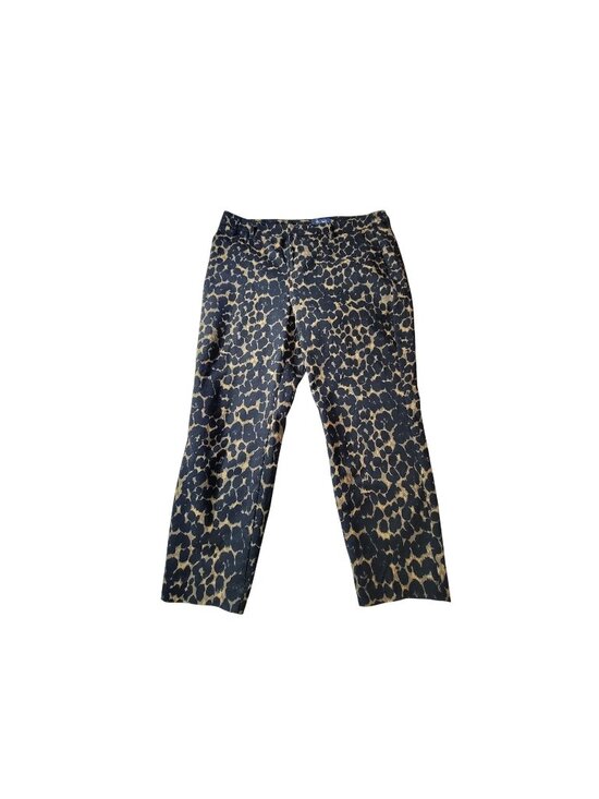 Old Navy Pants - Old Navy Womens Leopard Print Straight-Leg Pants Size 14 Regular Cotton Blend